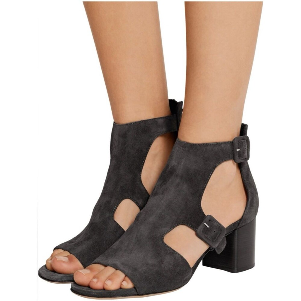 rag & bone Matteo Block Heels Suede Sandals 38.5 / 8.5 Italy Made Minimal Edgy